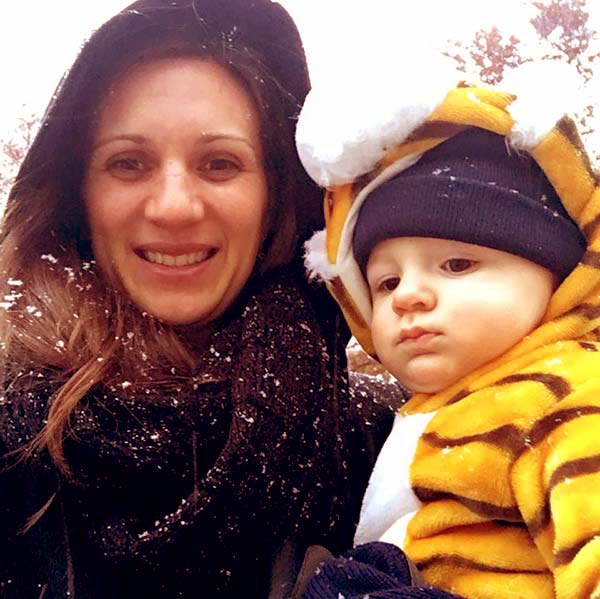 Image of Dr. Sandra Wisnewski with her son, Sam